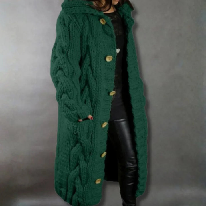 Cosy Cable-Knit Coat with Hood