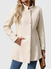 Button-Front Stand Collar Wool Coat