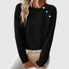 Knit Crew Neck Jumper with Pearl Buttons