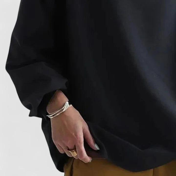 Stand Collar Loose Draped Sweatshirt