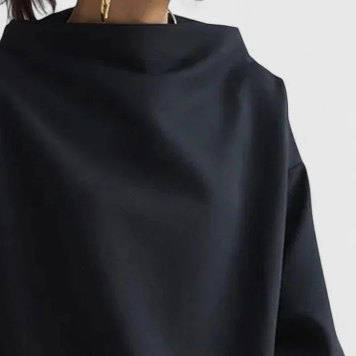 Stand Collar Loose Draped Sweatshirt