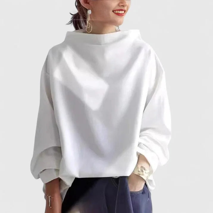Stand Collar Loose Draped Sweatshirt