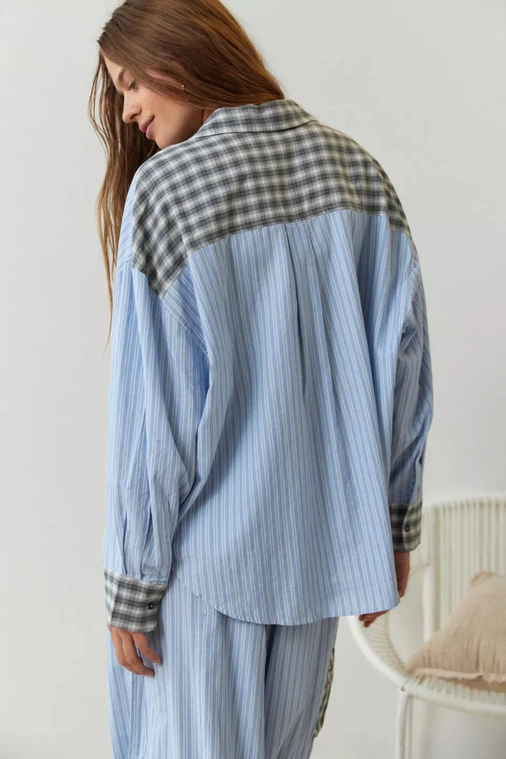Women's Pyjama Set with Button Detail and Drawstring Trousers