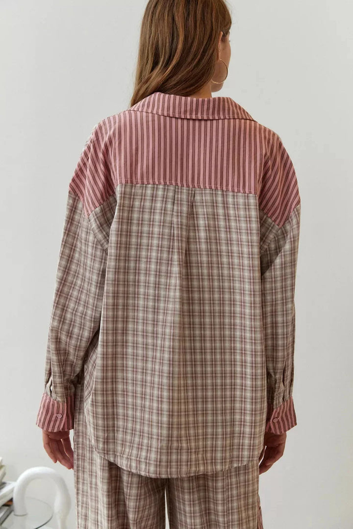 Women's Pyjama Set with Button Detail and Drawstring Trousers