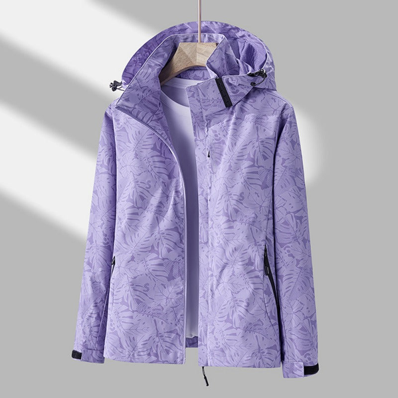 Women's Waterproof and Windproof Jacket with Hood – Casual, Protective for Outdoor Activities