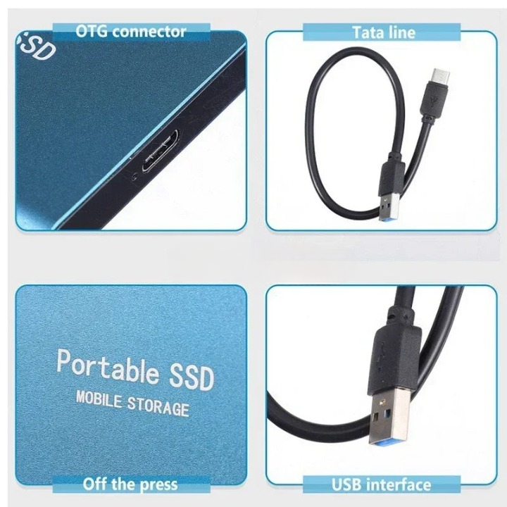 External Ssd 1tb Portable Solid State Drive with Usb-C for Laptop and PC