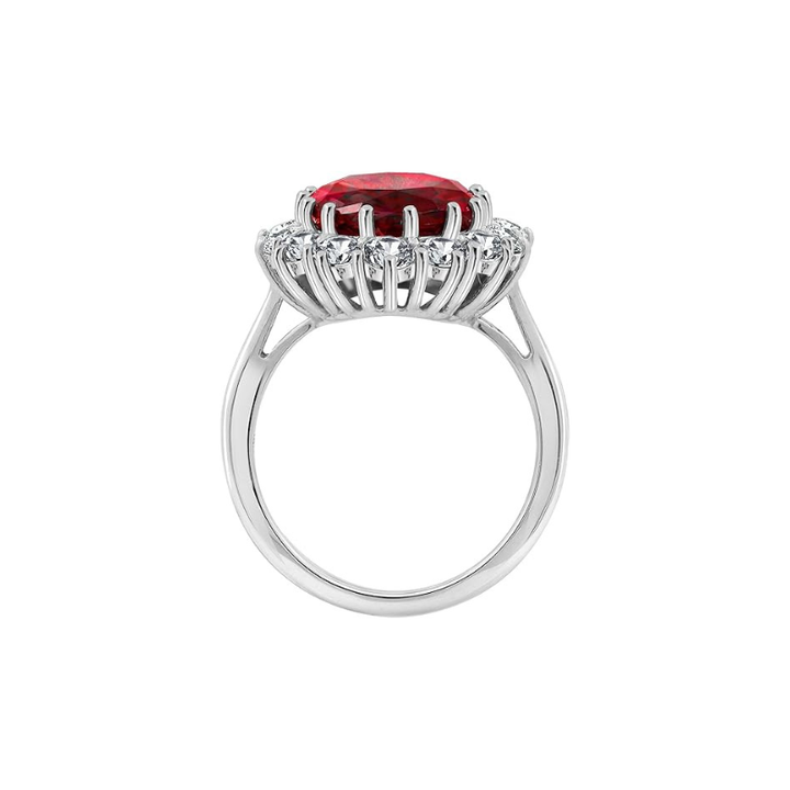 Elegant white gold ring with ruby accent