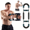 Adjustable Arm and Chest Muscle Trainer for Men with Stainless Steel Frame and Comfortable Blue Grips