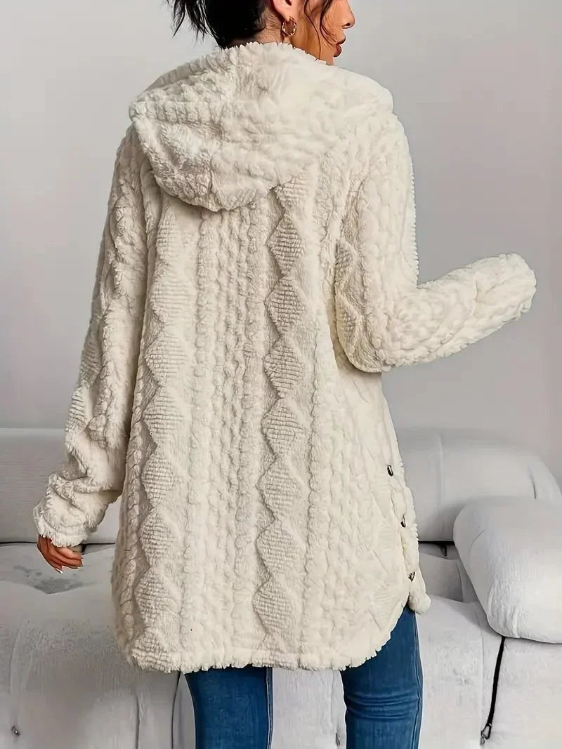 Women's Fleece Oversized Hooded Cardigan