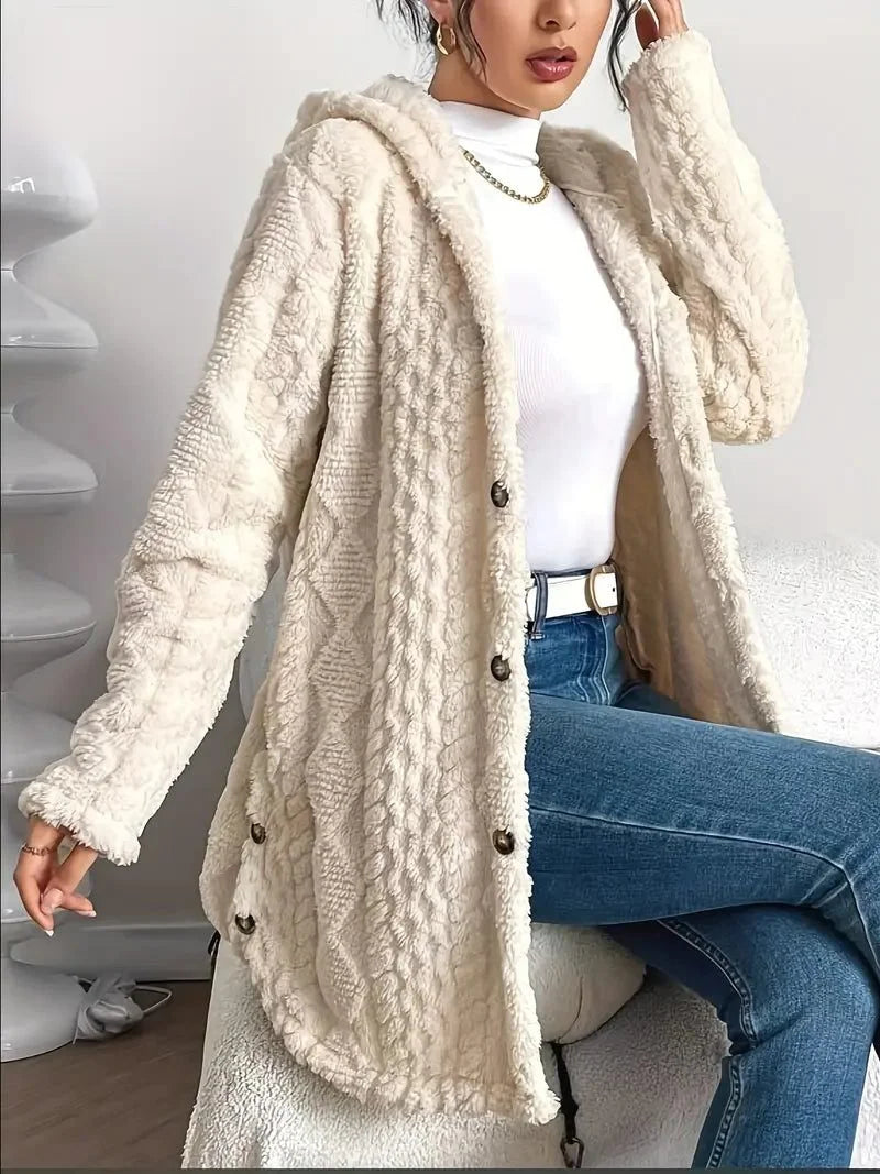 Women's Fleece Oversized Hooded Cardigan