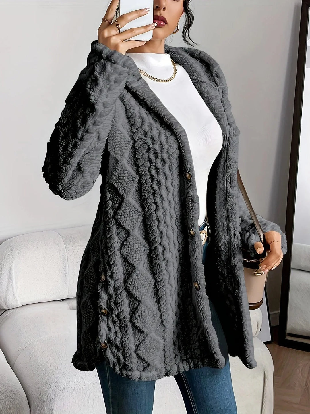 Women's Fleece Oversized Hooded Cardigan