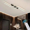 Flush Mount Linear LED Ceiling Light Fixture with Remote Control and Dimmable Design