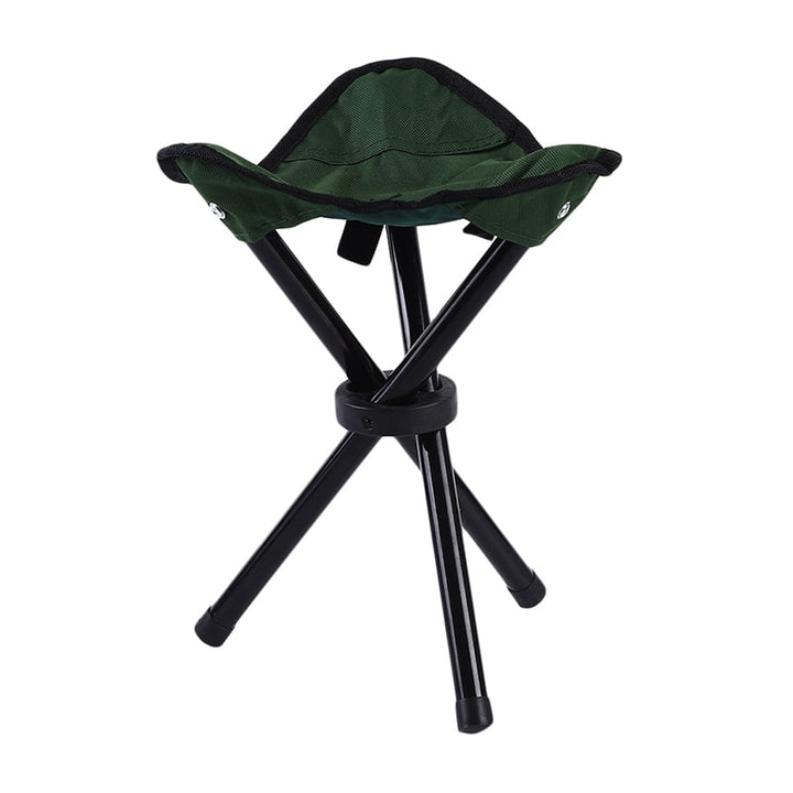 Folding Collapsible Foldable Step Stool with Triangular Fabric Seat and Tripod Metal Frame