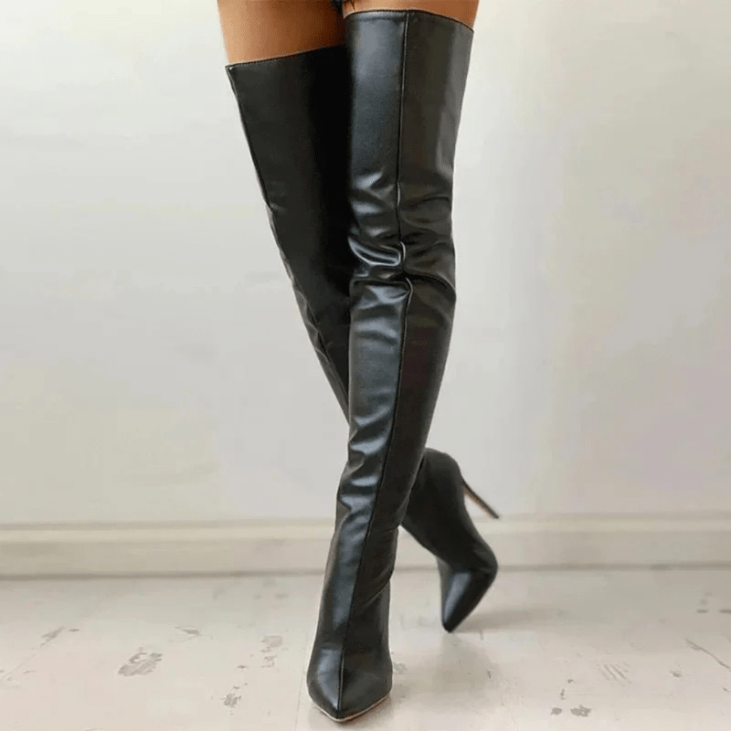 Women's Knee-High Boots with Stiletto Heel