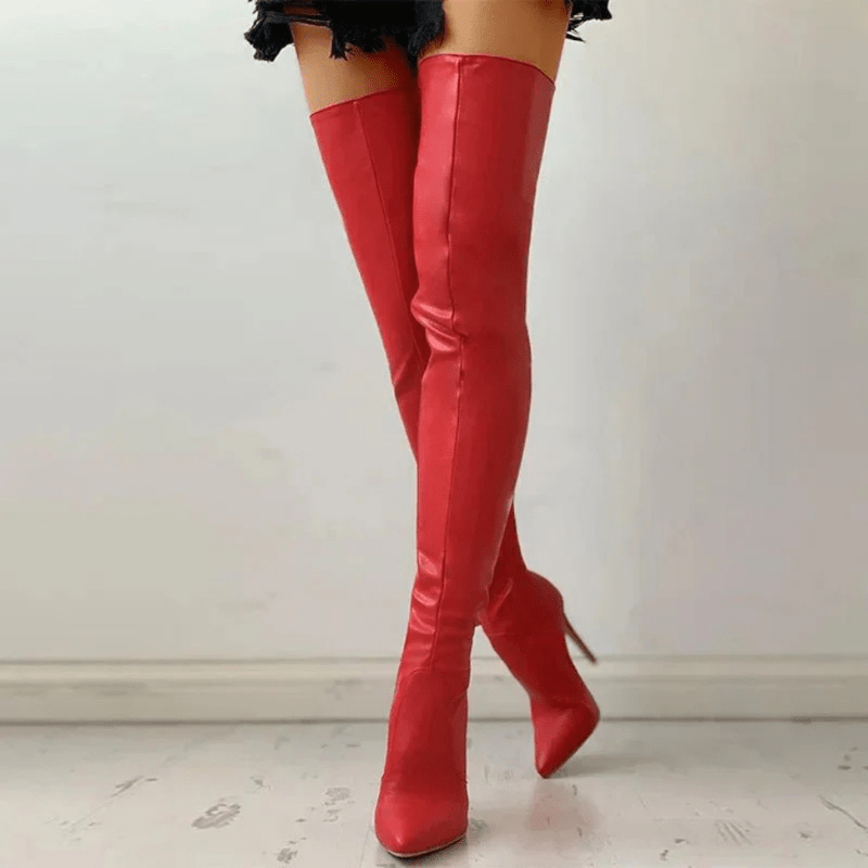 Women's Knee-High Boots with Stiletto Heel