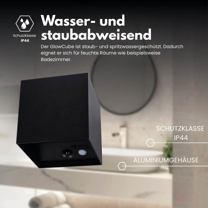 Wireless Wall Lamp for Indoor and Outdoor Use | LED Lamp with Battery and Sensor | GlowCube