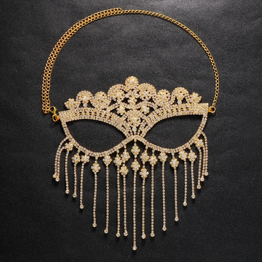 Sparkling Veil Mask | Masquerade Face Jewellery
