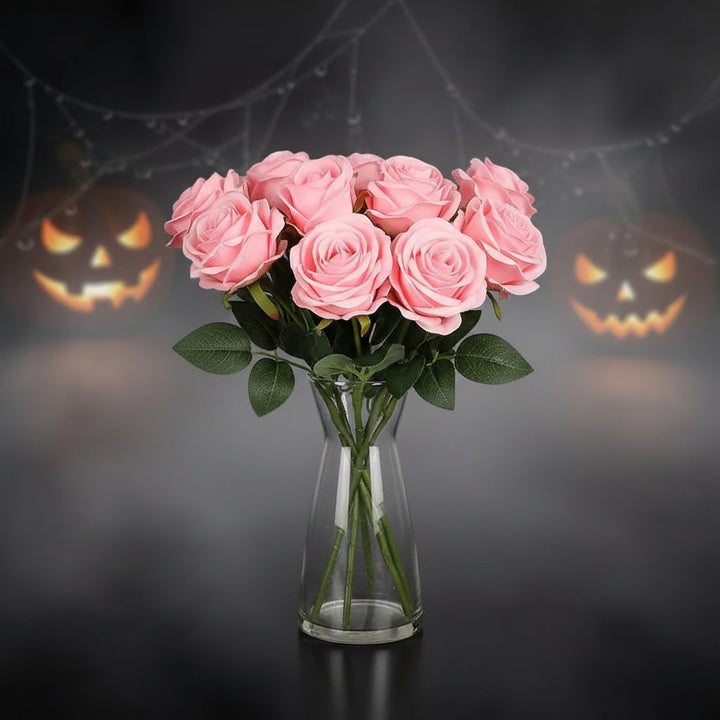 Halloween Artificial Roses Bulk Big Bouquet with Realistic Petals for Seasonal Decoration