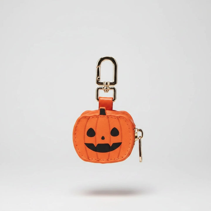 Halloween Coin Purse Keychain with Key Holder and Zippered Faux Leather Pouch