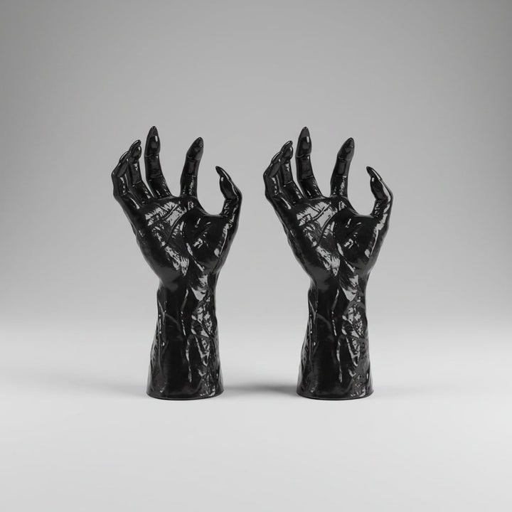 Halloween Creepy Hand Wall Decor Candle Holder with Textured Gothic Design Large Canvas Art
