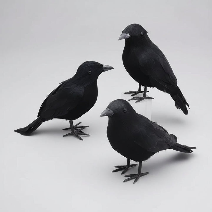 Halloween Crow Decorations Fake Black Artificial for Yard Haunted House Party Decor