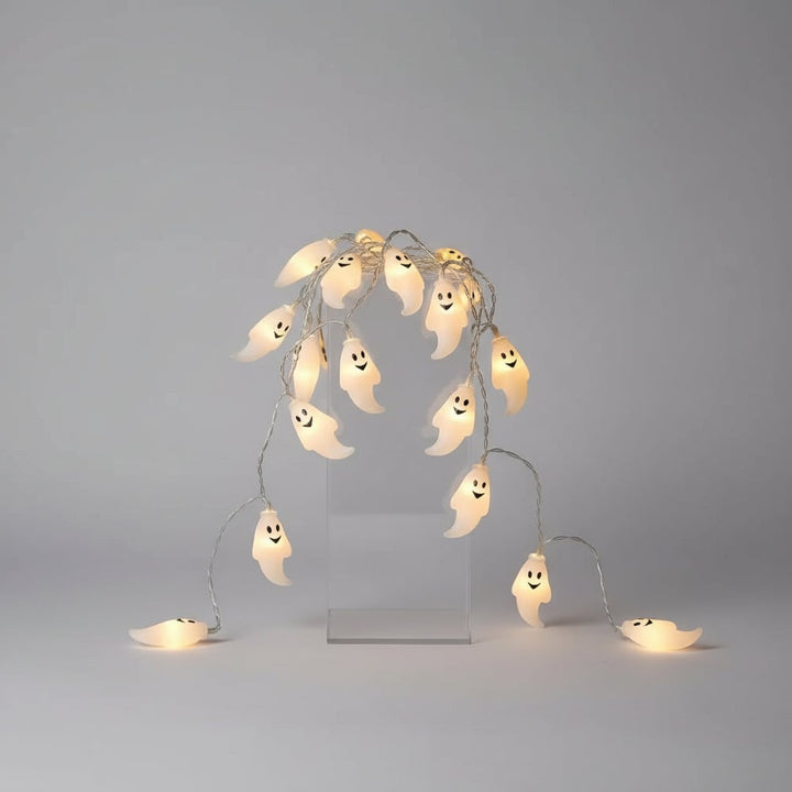 Halloween Ghost String Lights Outdoor Battery Powered LED for Patio and Yard Decoration