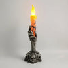 Halloween Hand Poured Soy Candles with Skeleton Holder and LED Flame Light for Party Decoration
