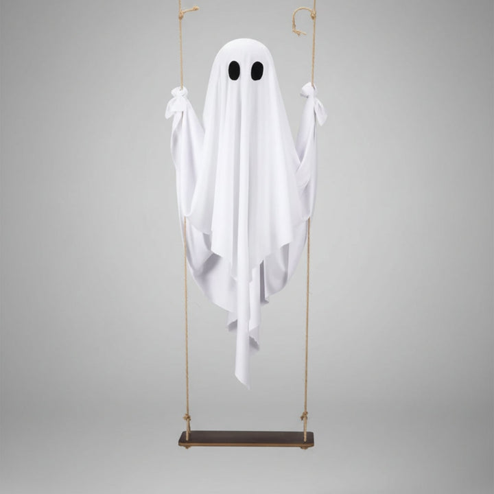 Halloween Hanging Ghost Decoration with LED Light and Swing for Outdoor Yard Party Decor