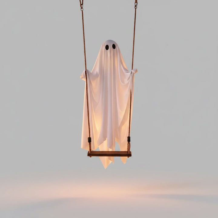Halloween Hanging Ghost Decoration with LED Light and Swing for Outdoor Yard Party Decor