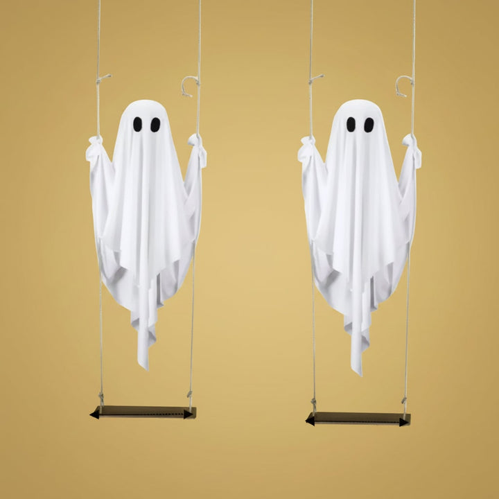 Halloween Hanging Ghost Decoration with LED Light and Swing for Outdoor Yard Party Decor