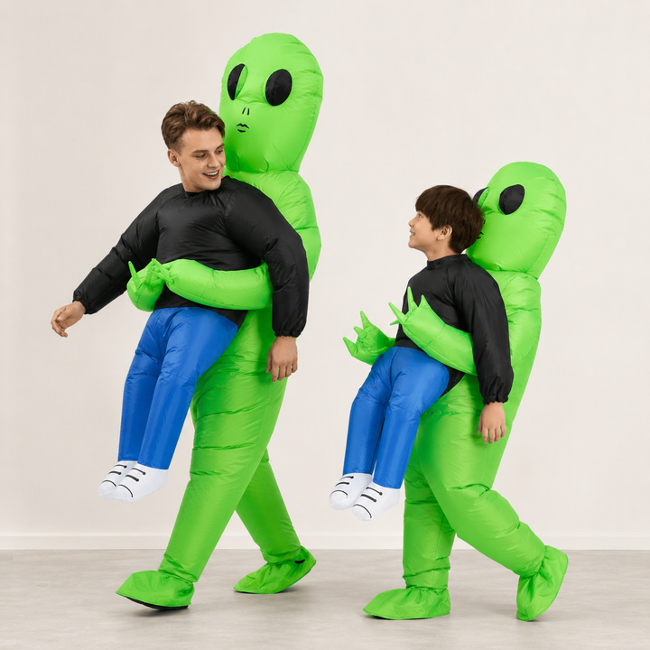 Halloween Inflatable Alien Costume Blow Up Party Outfit with Built-In Fan