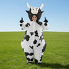Halloween Inflatable Cow Costume with Open Face Hood and Hoof Covers Funny Animal