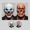 Halloween Mask Peel Off Creepy Clown and Skull Double-Layer Latex Costume