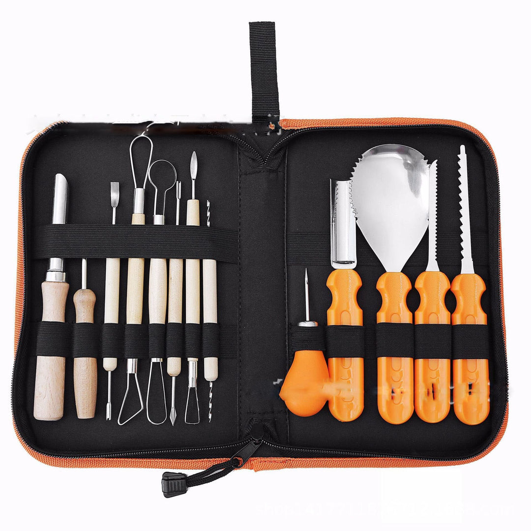 Halloween Pumpkin Carving Kit and Tools with Stainless Steel Saw Scoop and Storage Case