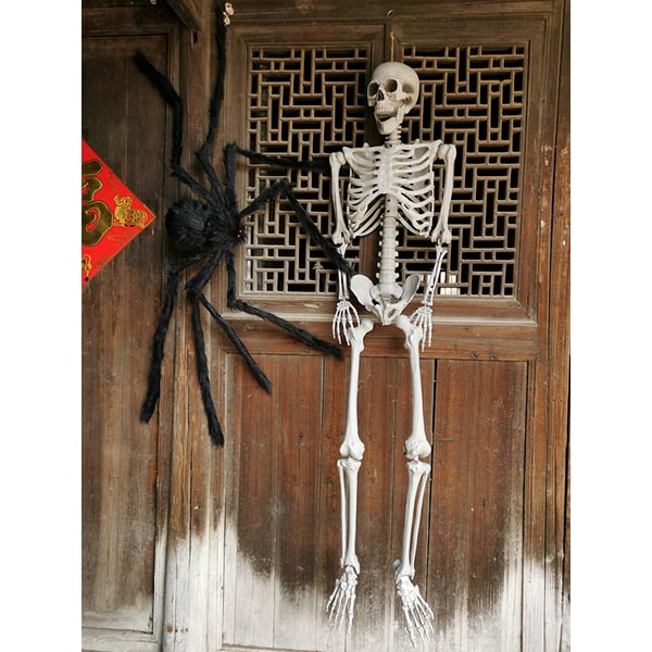 Halloween Skeleton Decoration and Garage Door Cover Posable Plastic Prop