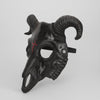 Halloween Skull Mask Goat Design with Horns and Inverted Cross for Costume Party and Haunted House