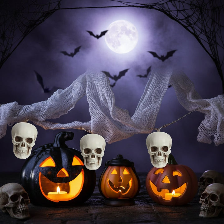 Halloween Skull Props and Sugar Decorations Set of 10 Mini Plastic for Party