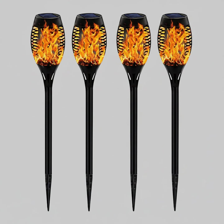 Halloween Solar Powered Outdoor Torch Lights with Flickering Flame Effect for Yard Decoration
