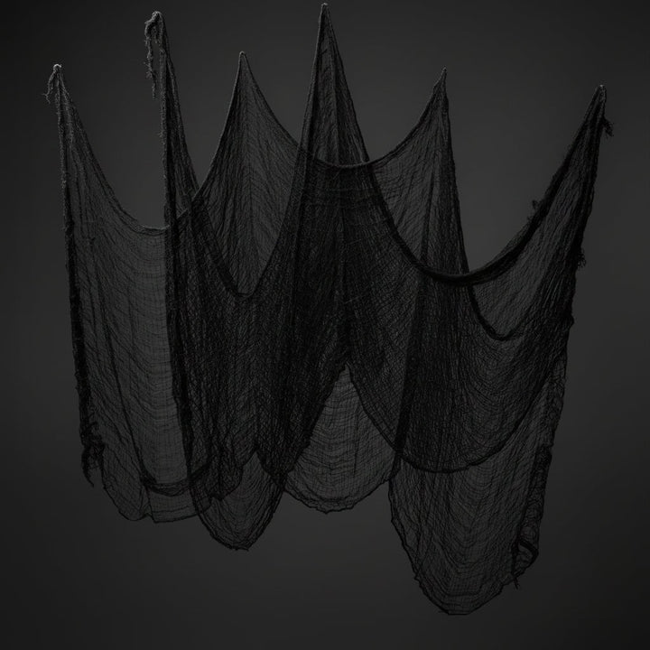 Halloween Spooky Black Gauze Netting Decoration for Haunted House Party Decor Creepy Cloth