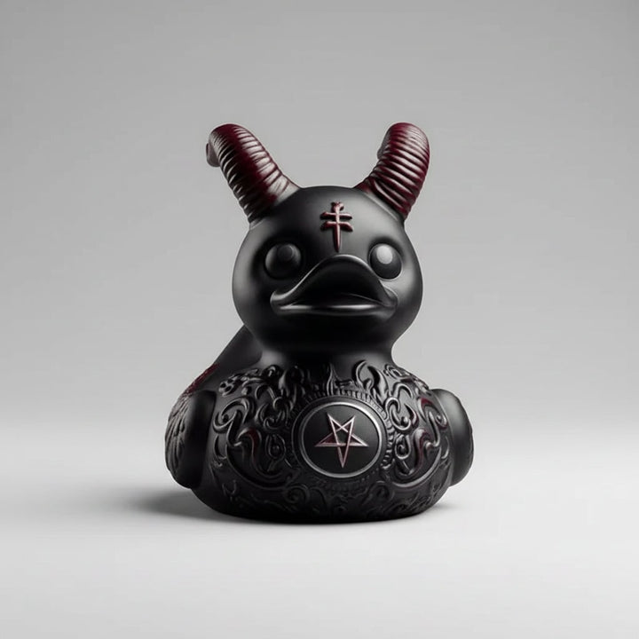 Halloween Spooky Rubber Duck Squishy Bath Gothic Decoration Devil and Spiked Collar