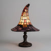 Halloween Witch Hat Table Lamp with Stained Glass Lampshade