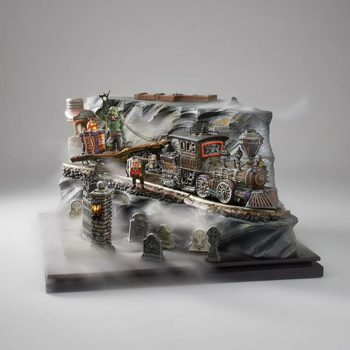 Halloween Tombstones and Graveyard Decorations Resin 4-Piece Set for Party and Tabletop Display