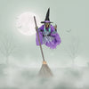 Halloween Witch Decoration Blow Up with Glowing Eyes and Flying Broomstick for Outdoor Yard Prop
