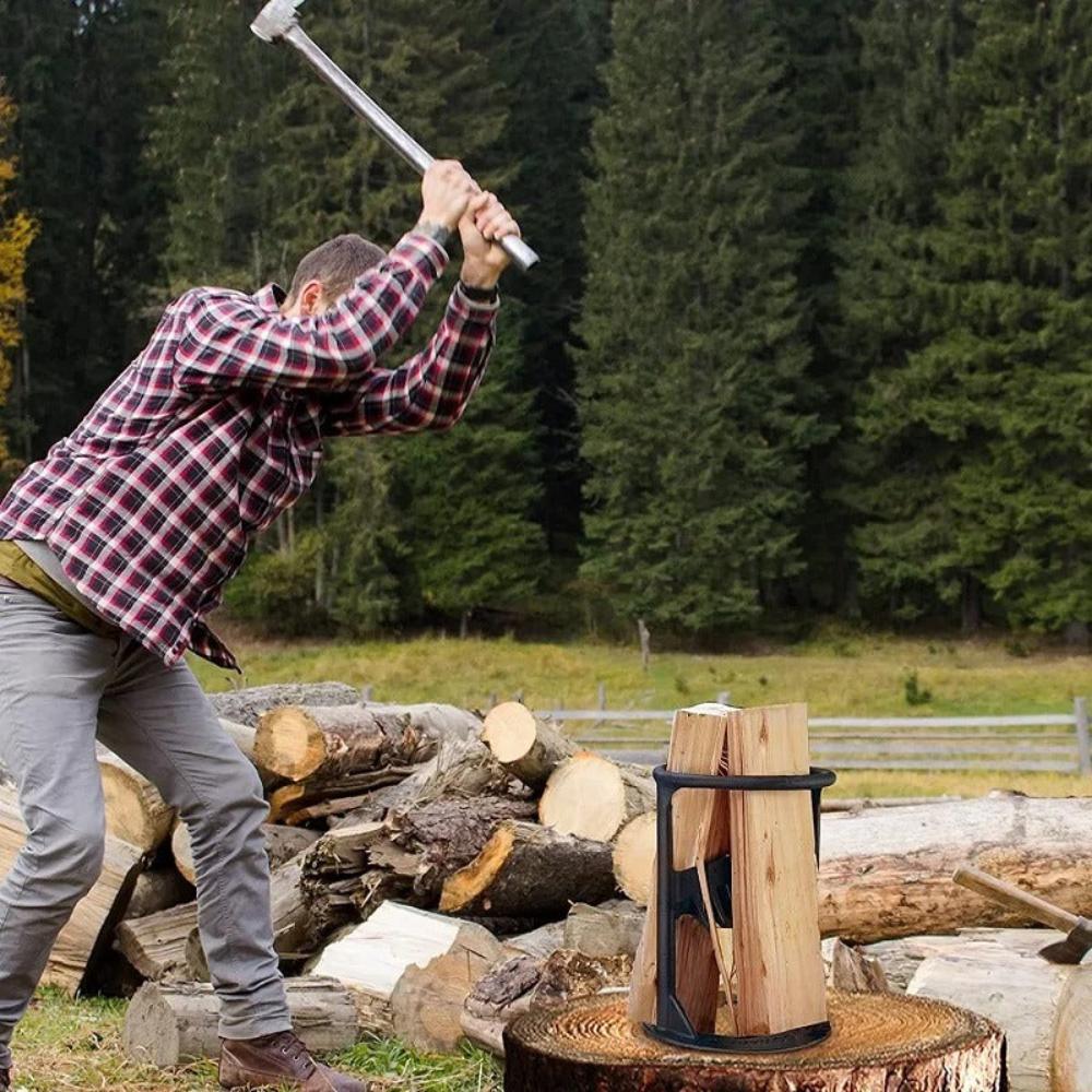 Log Splitter for Firewood - Manual Wedge Cutter - Carbon Steel