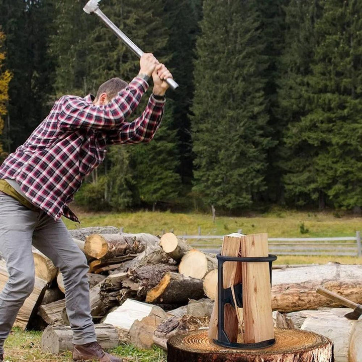 Log Splitter for Firewood - Manual Wedge Cutter - Carbon Steel