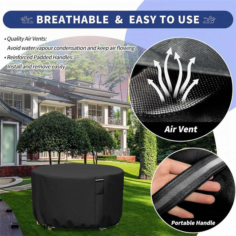 Heavy-Duty Round Patio Furniture Cover with Air Vents