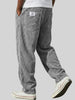 Men's Ribbed Trousers with Elasticated Waistband and Slant Pockets