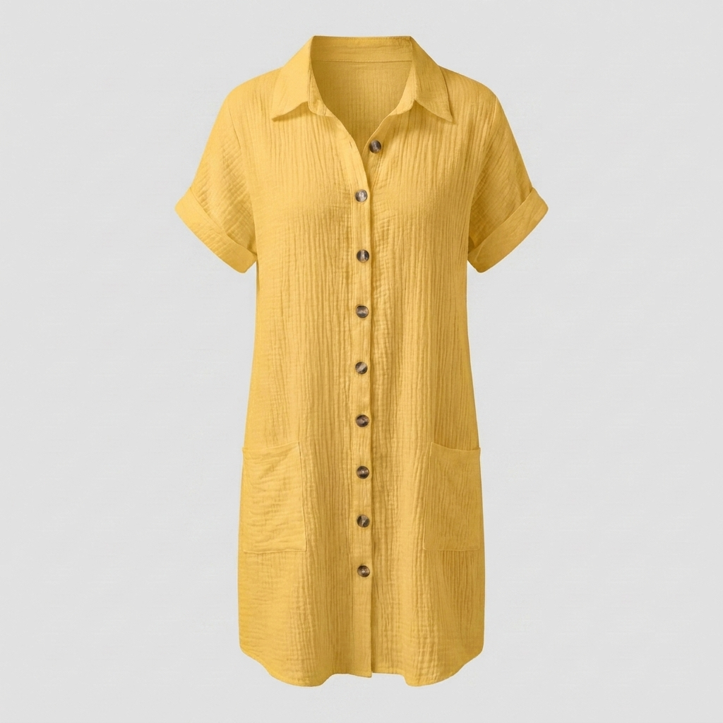 Casual Button Down Shirt Dress