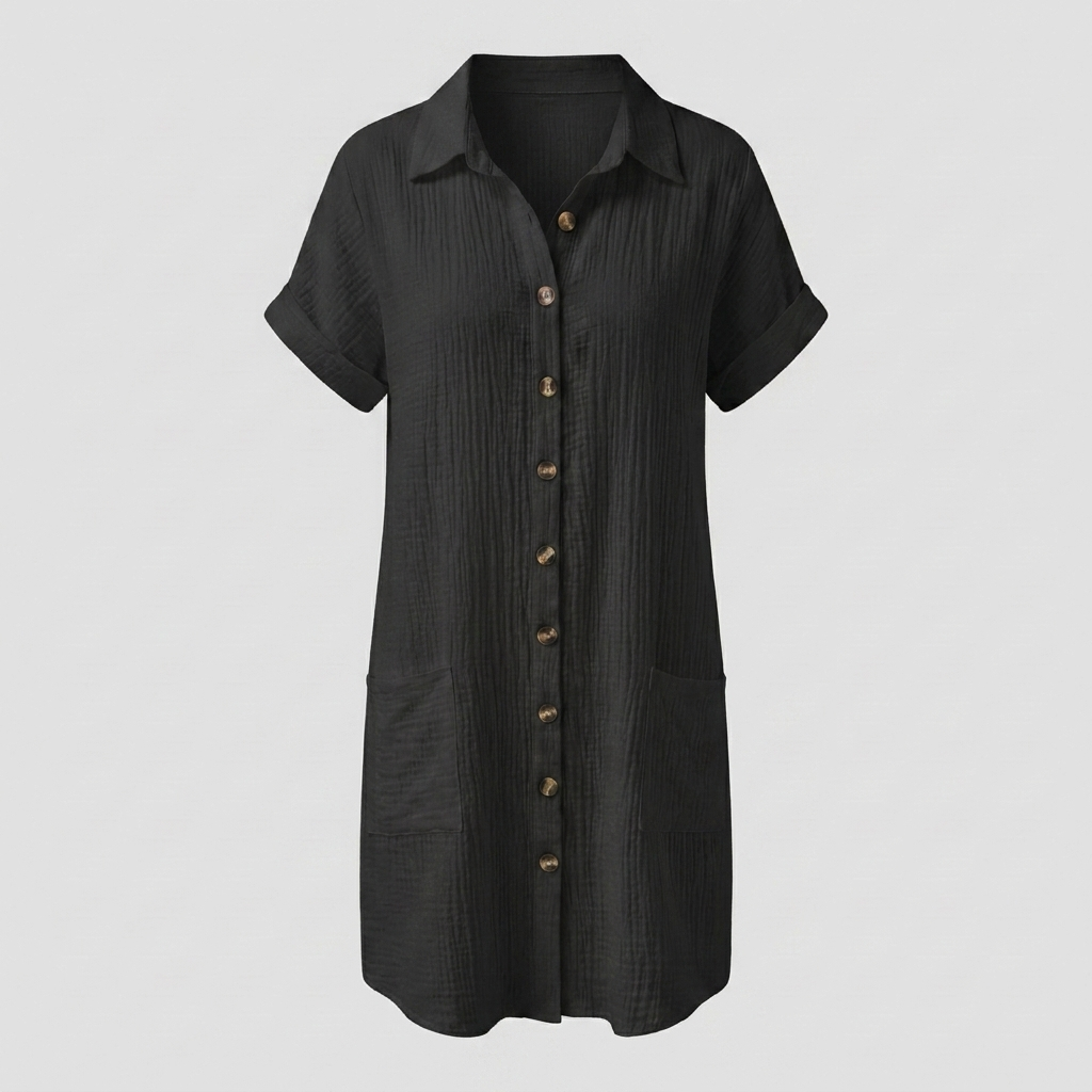 Casual Button Down Shirt Dress