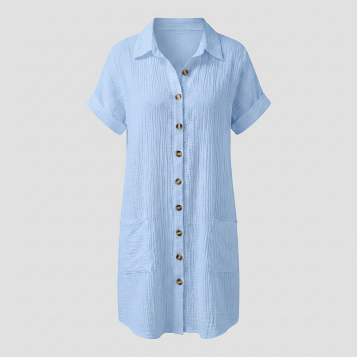 Casual Button Down Shirt Dress